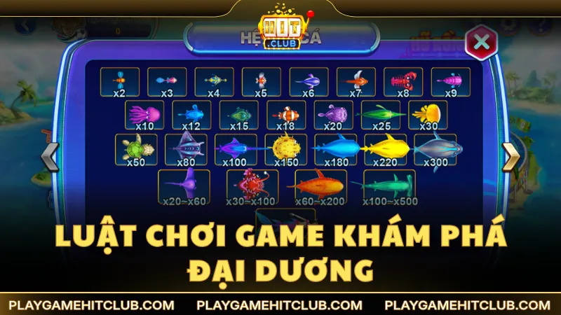 Luật chơi game săn cá Khám Phá Đại Dương chuẩn
