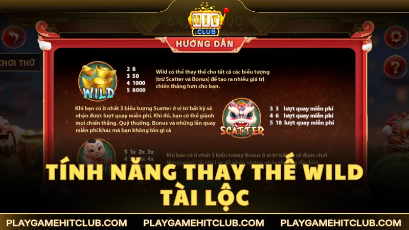 Tính năng thay thế vạn năng của biểu tượng Wild tài lộc trong game
